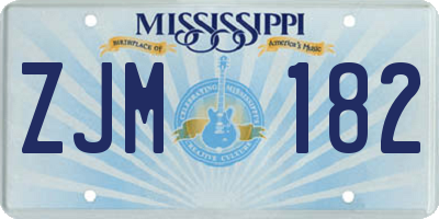 MS license plate ZJM182