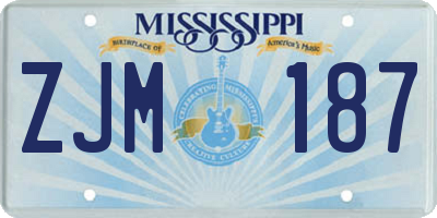 MS license plate ZJM187