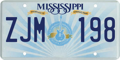 MS license plate ZJM198