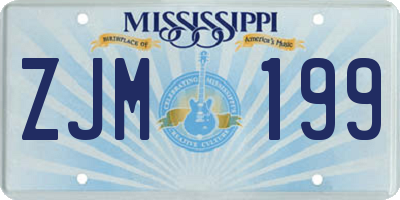 MS license plate ZJM199