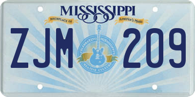 MS license plate ZJM209
