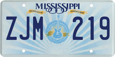MS license plate ZJM219