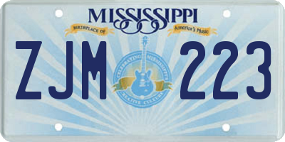MS license plate ZJM223