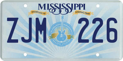 MS license plate ZJM226