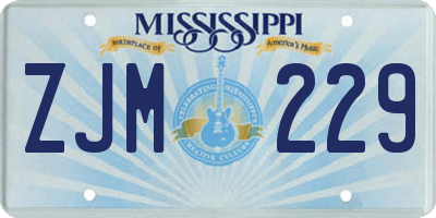 MS license plate ZJM229