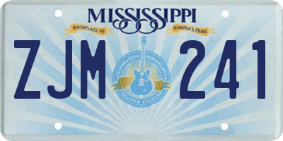 MS license plate ZJM241