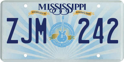 MS license plate ZJM242