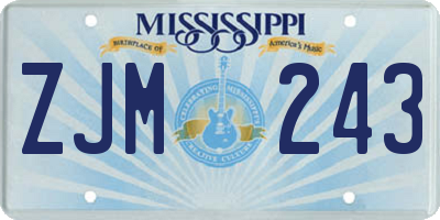 MS license plate ZJM243