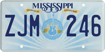 MS license plate ZJM246