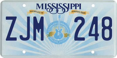 MS license plate ZJM248