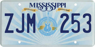 MS license plate ZJM253