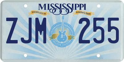 MS license plate ZJM255