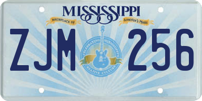 MS license plate ZJM256