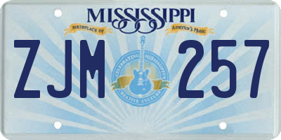 MS license plate ZJM257