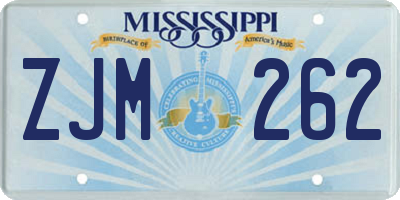 MS license plate ZJM262
