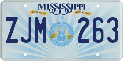 MS license plate ZJM263