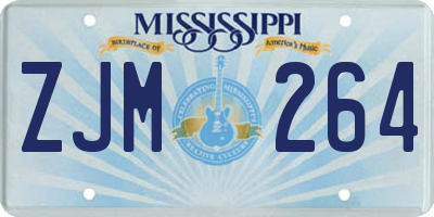 MS license plate ZJM264