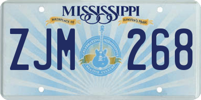 MS license plate ZJM268
