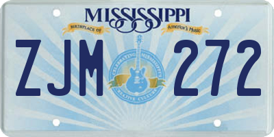 MS license plate ZJM272