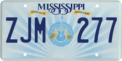 MS license plate ZJM277