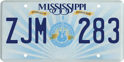 MS license plate ZJM283