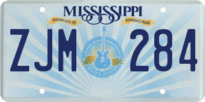 MS license plate ZJM284