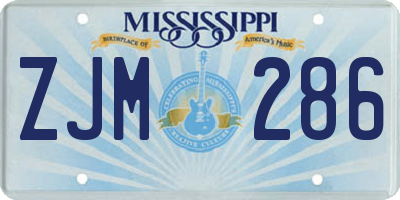 MS license plate ZJM286