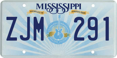 MS license plate ZJM291