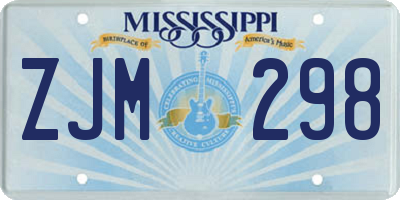 MS license plate ZJM298
