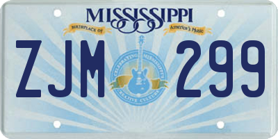 MS license plate ZJM299