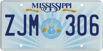 MS license plate ZJM306