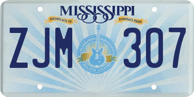 MS license plate ZJM307
