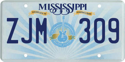 MS license plate ZJM309