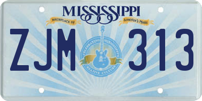 MS license plate ZJM313
