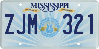 MS license plate ZJM321