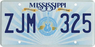 MS license plate ZJM325