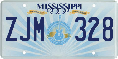 MS license plate ZJM328