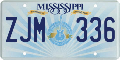 MS license plate ZJM336