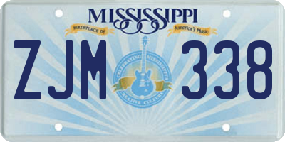 MS license plate ZJM338
