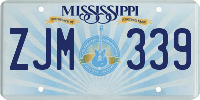 MS license plate ZJM339