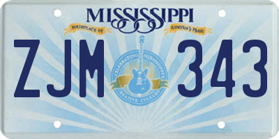 MS license plate ZJM343