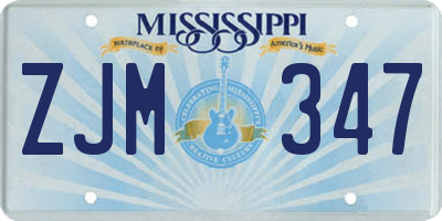 MS license plate ZJM347
