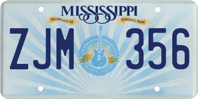 MS license plate ZJM356