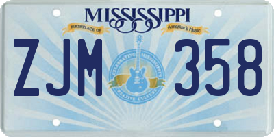 MS license plate ZJM358