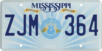 MS license plate ZJM364