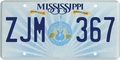 MS license plate ZJM367