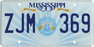 MS license plate ZJM369