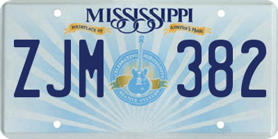 MS license plate ZJM382