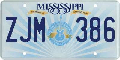 MS license plate ZJM386