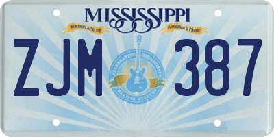 MS license plate ZJM387
